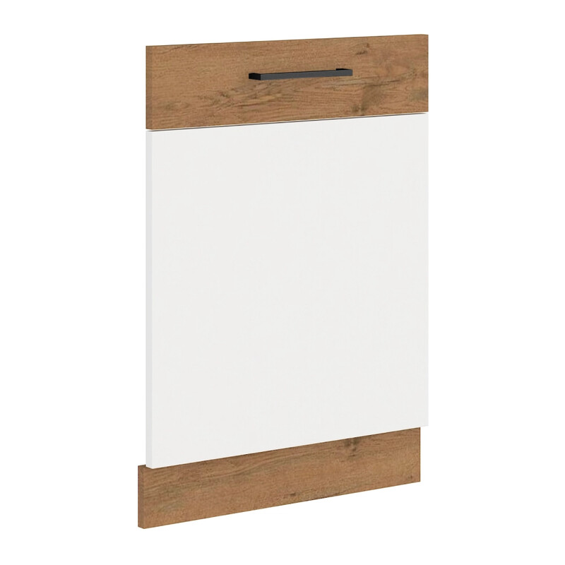 Ajtó beépített mosogatógépre , lancelot tölgy/ fehér extra magas fényű HG, VEGA ZM 713x596
