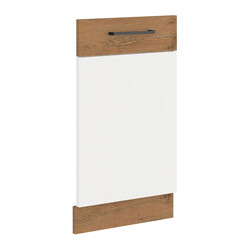 Ajtó beépített mosogatógépre, lancelot tölgy/ fehér extra magas fényű HG, VEGA ZM 713x446
