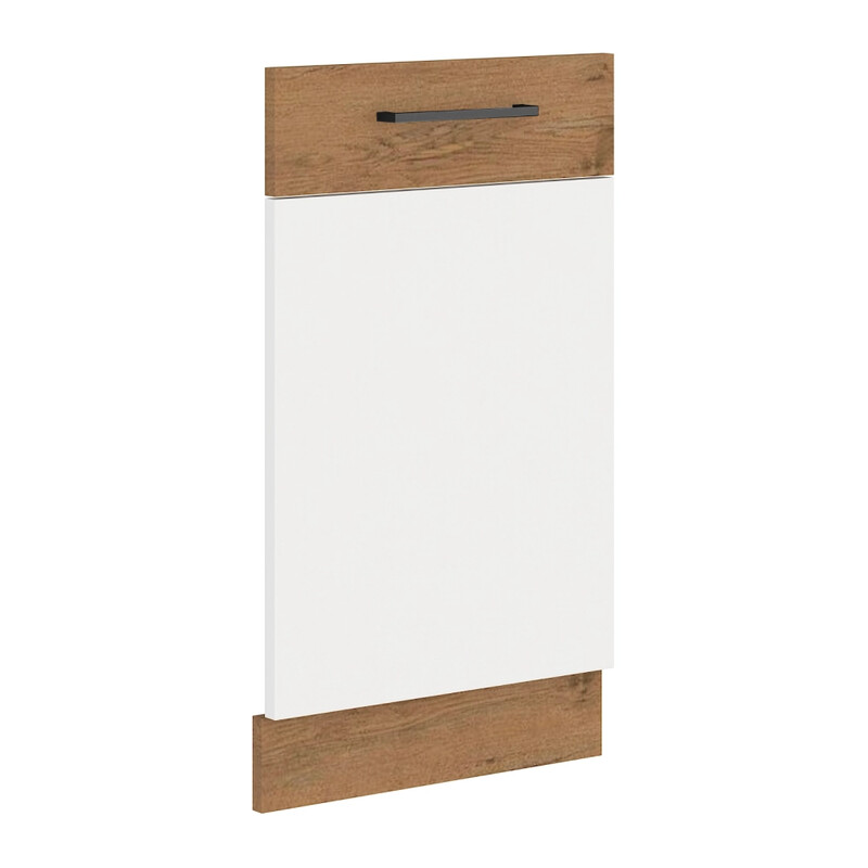 Ajtó beépített mosogatógépre, lancelot tölgy/ fehér extra magas fényű HG, VEGA ZM 713x446