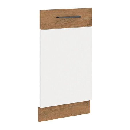 Ajtó beépített mosogatógépre, lancelot tölgy/ fehér extra magas fényű HG, VEGA ZM 713x446