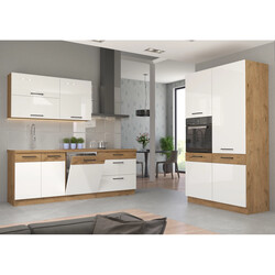 Ajtó beépített mosogatógépre, lancelot tölgy/ fehér extra magas fényű HG, VEGA ZM 570x446