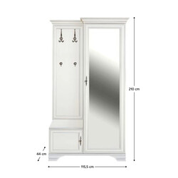 Előszobai szett, alpesi fehér, jobbos, KENTAK PPK110P