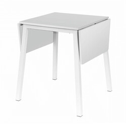Étkezőasztal, MDF fóliázott/fém, fehér, 60-120x60 cm, MAURO