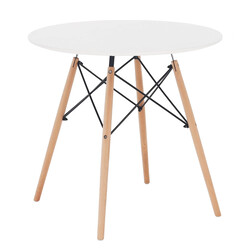 Étkezőasztal, fehér/bükk, átmérő 60 cm, GAMIN NEW 60