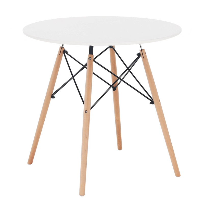 Étkezőasztal, fehér/bükk, átmérő 60 cm, GAMIN NEW 60