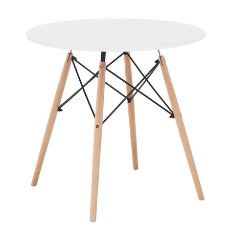 Étkezőasztal, fehér/bükk, átmérő 60 cm, GAMIN NEW 60