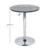 Bárasztal, magasság állítással, króm/ fekete, átmérő 60 cm, BRANY 2 NEW