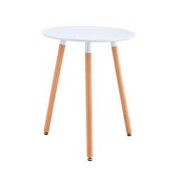 Étkezőasztal, fehér/bükk, átmérő 60 cm, ELCAN NEW TYP 1