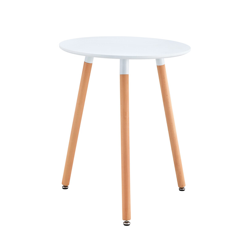 Étkezőasztal, fehér/bükk, átmérő 60 cm, ELCAN NEW TYP 1