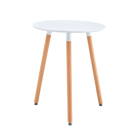 Étkezőasztal, fehér/bükk, átmérő 60 cm, ELCAN NEW TYP 1