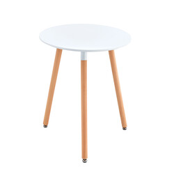 Étkezőasztal, fehér/bükk, átmérő 60 cm, ELCAN NEW TYP 1