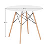 Étkezőasztal,  fehér/bükk, átmérő 80 cm, GAMIN 2 NEW 80