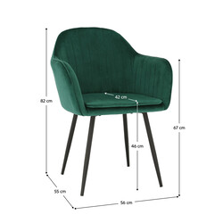 Dizájnos fotel, smaragd Velvet anyag, ZIRKON