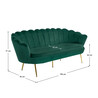 Luxus heverő, 3-as ülés, smaragd Velvet szövet/króm arany, Art-deco stílus, NOBLIN