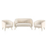 Design kétszemélyes kanapé, bézs Velvet szövet/gold króm-arany, BAGY