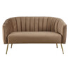 Design kétszemélyes kanapé, barna Velvet szövet/gold króm-arany, BAGY