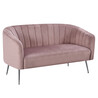 Design kétszemélyes kanapé, rózsaszín Velvet szövet/króm-ezüst, BAGY