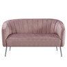 Design kétszemélyes kanapé, rózsaszín Velvet szövet/króm-ezüst, BAGY