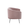 Design kétszemélyes kanapé, rózsaszín Velvet szövet/króm-ezüst, BAGY
