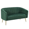 Design kétszemélyes kanapé, sötétzöld Velvet szövet/gold króm-arany, BAGY