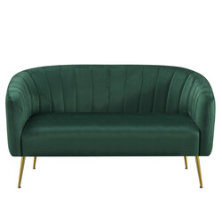 Design kétszemélyes kanapé, sötétzöld Velvet szövet/gold króm-arany, BAGY