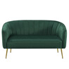 Design kétszemélyes kanapé, sötétzöld Velvet szövet/gold króm-arany, BAGY