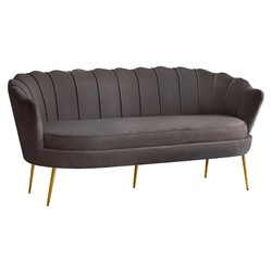 Luxus kanapé, 3 személyes, szürkésbarna Velvet szövet/arany, Art-deco, NOBLEO TYP 2