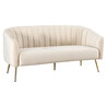 Design 3-as ülés kanapé, bézs Velvet szövet/gold króm-arany, BAGY