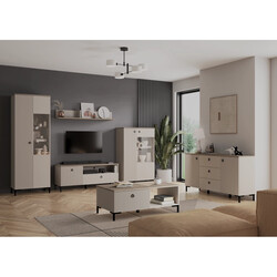 Komód, szürkésbarna Taupe/silverjack tölgy, DOMCA 2D3S