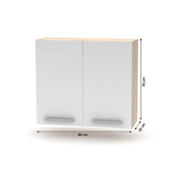 Konyhabútor 2,4 m, tölgy sonoma/fehér, NOVA PLUS