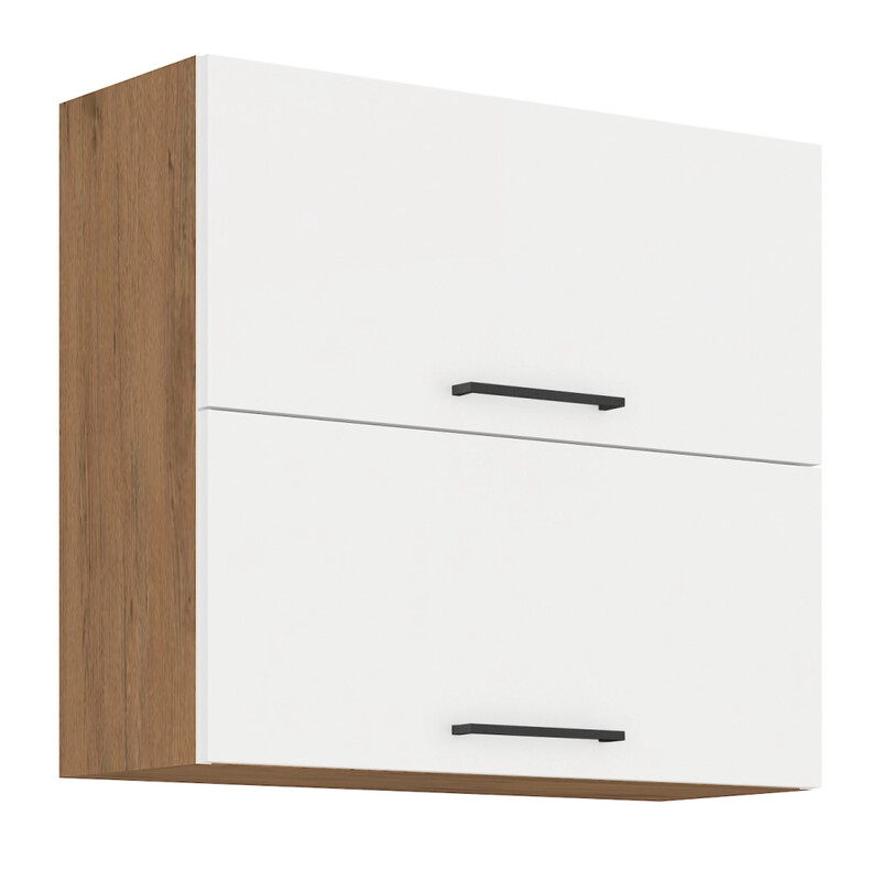 Felső szekrény, lancelot tölgy/ fehér extra magas fényű HG , VEGA 80 GU-72  2F