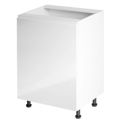 Alsószekrény, fehér/fehér extra magasfényű, balos, AURORA D601F