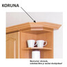 Felső konyhaszekrény, éger, balos, LORA MDF NEW KLASIK W40S