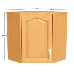 Sarok konyhaszekrény, felső, éger, balos, LORA MDF NEW KLASIK W60/60