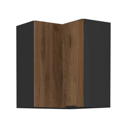 Felső sarokszekrény okapi dió/fekete, MENZO 60x60 GN-72 2F