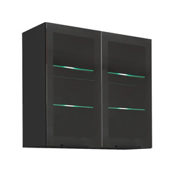 Felső szekrény, fekete, ARAKA/MENZO/SIBER 80 GS-72 2F