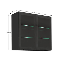 Felső szekrény, fekete, ARAKA/MENZO/SIBER 80 GS-72 2F