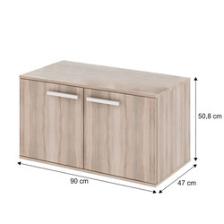 Alacsony szekrény 2-ajtós, DTD laminált, tölgy sonoma, DUNAJ TYP7