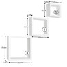 Polcok, 3 db, fehér, KVADRO New DR-WS-6103