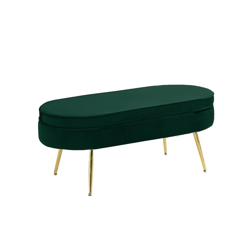 Luxus zsámoly/puff, smaragd Velvet szövet/króm arany, Art-deco, NOBLIN TABURET TYP 2
