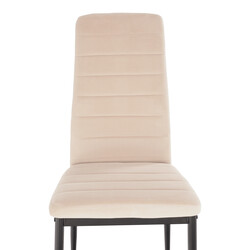 Szék, bézs Dulux Velvet szövet/fekete fém, COLETA NOVA