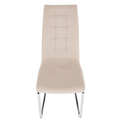 Étkezőszék, bézs Dulux Velvet szövet/króm, SALOMA NEW