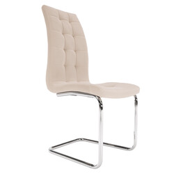 Étkezőszék, bézs Dulux Velvet szövet/króm, SALOMA NEW