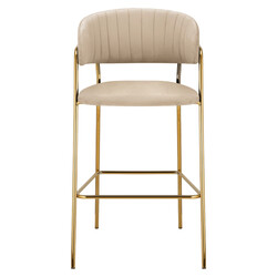 Design bárszék, bézs Velvet szövet/gold króm arany, DASMIN NEW TYP 2