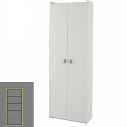 Polcos szekrény, DTD laminált, fehér, NATALI  TIP 2