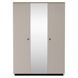 Szekrény tükörrel, szürkésbarna Taupe/silverjack tölgy, DOMCA 3D