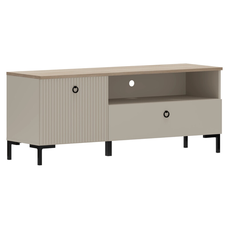 TV-állvány, szürkésbarna Taupe/silverjack tölgy, DOMCA 1K1S