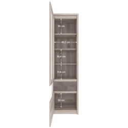Vitrin 1D1W1S, nairobi gesztenye/onix, JESI NEW