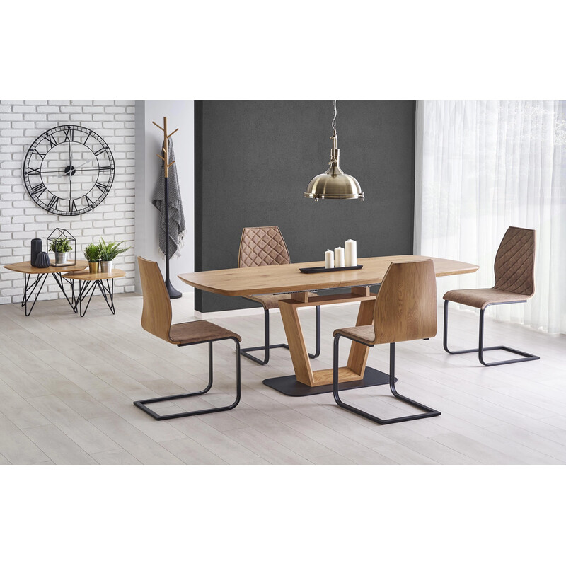 Blacky bővíthető étkezőasztal – arany tölgy / fekete