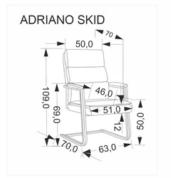 Adriano Skid szánkótalpas irodai szék – fekete